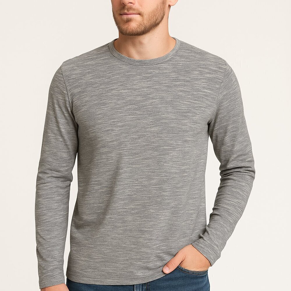 Mark Law Luxury Gray Tee Shirt Size Small Long Sleeve Minimalist Everyday Basic